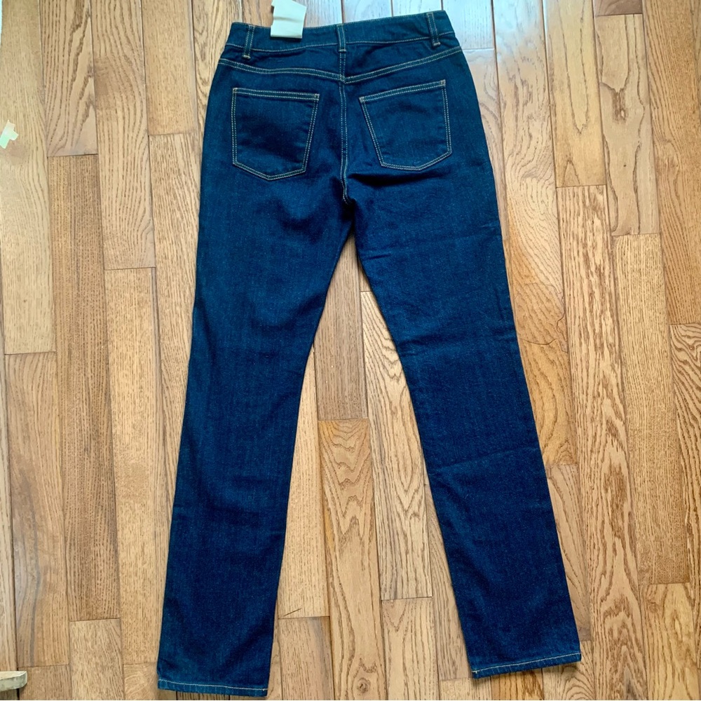 NWT Talbots Jeans Women’s Straight Leg 2 / 26 Blue Denim Mid Rise Dark Wash NEW - Picture 3 of 15